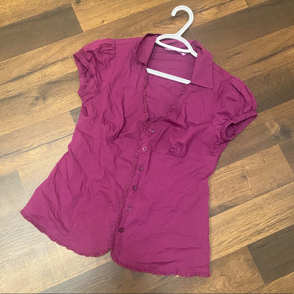 Smart Set Mauve Button Blouse